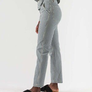 Alex Mill Sullivan Straight Leg Jeans size 12 Railroad Stripe Blue High Rise